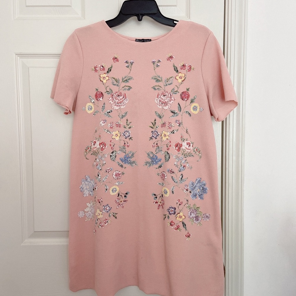 Zara Floral T-Shirt Style Dress